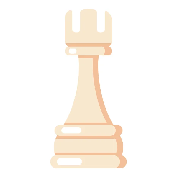 Vector Flat Chess Rook Icon White Background — Stock Vector