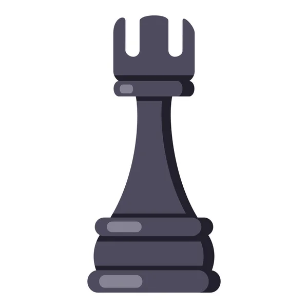Vector Flat Chess Rook Εικονίδιο Λευκό Φόντο — Διανυσματικό Αρχείο