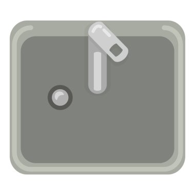 Mutfak lavabosunun vektör düz çizimi. Üst Görünüm.