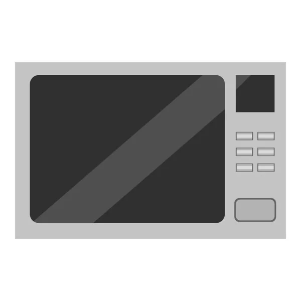 Vector Flat Illustration Microwave Oven Vista Frontal —  Vetores de Stock