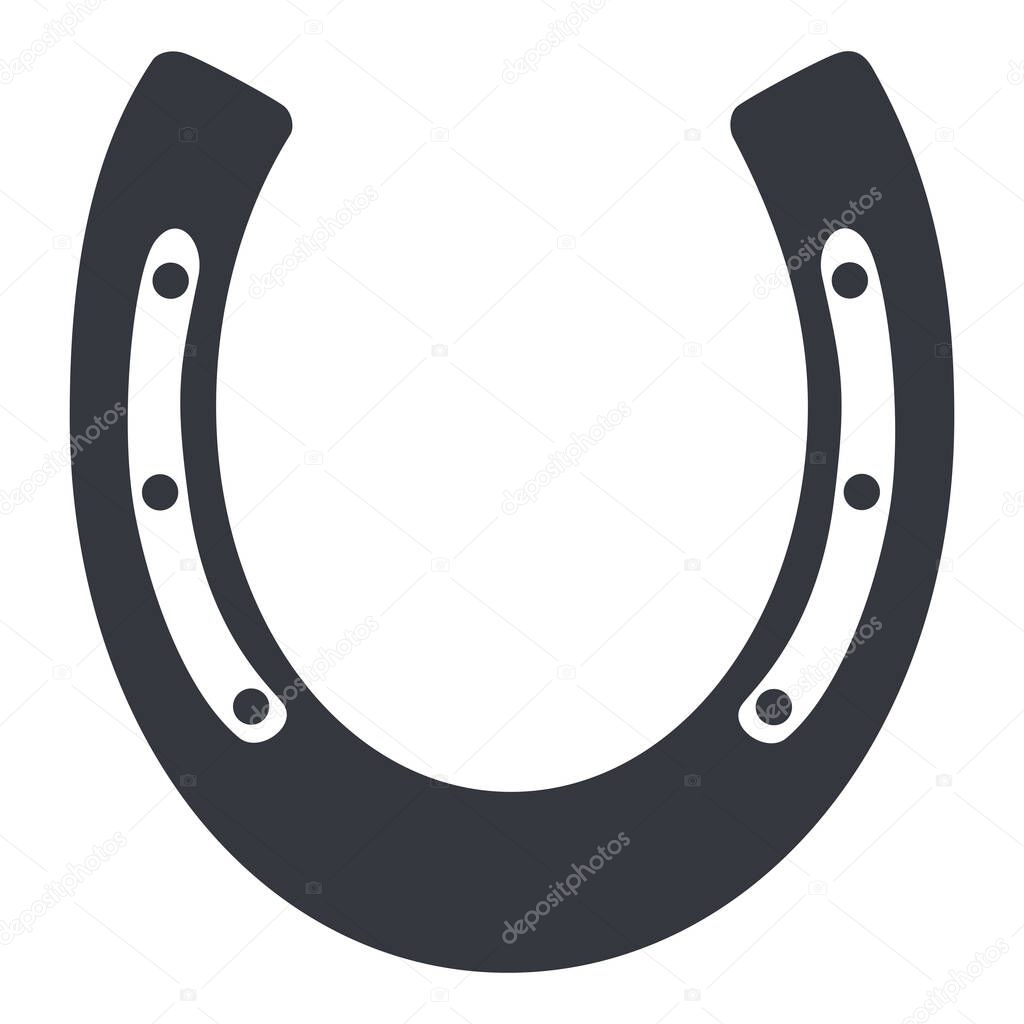 Vector Black Silhouette Icon of Horseshoe