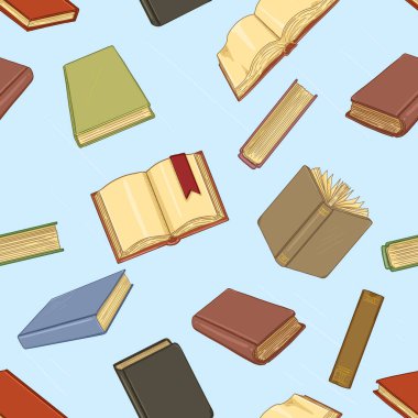 Mavi Arkaplanda Kusursuz Çizgi Roman Deseni