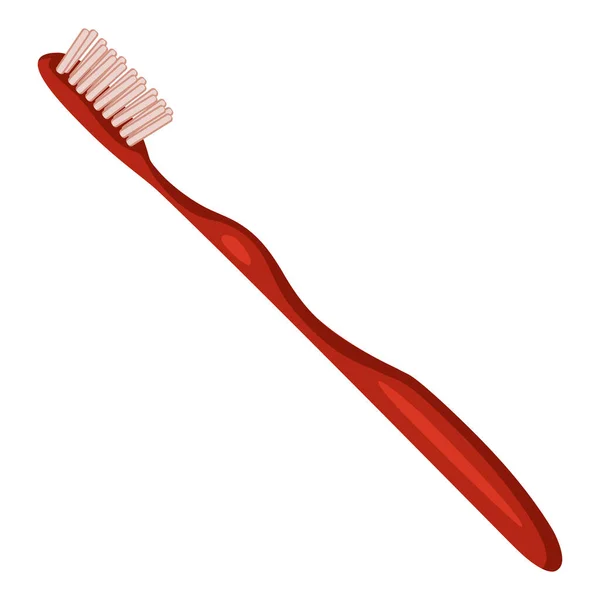 Vector Flat Red Toothbrush Icon — Stock Vector