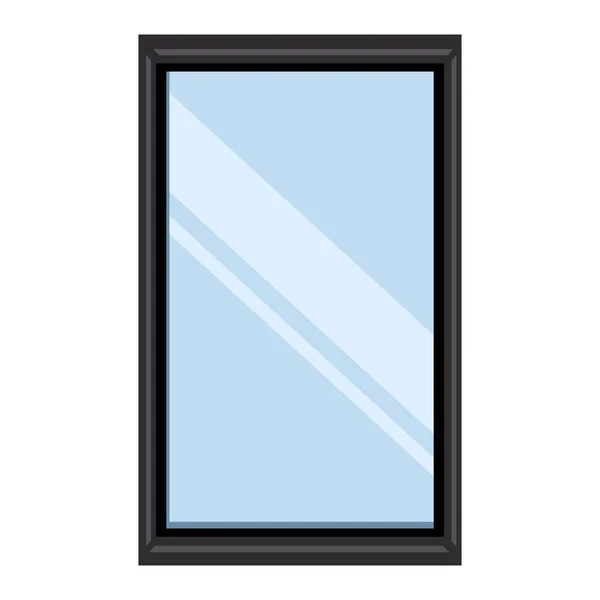Vector Flat Illustration Rectangle Mirror Black Frame — Stock Vector