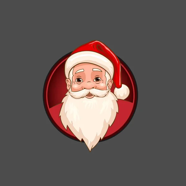 Un retrato sonriente de Santa Claus en vector — Vector de stock