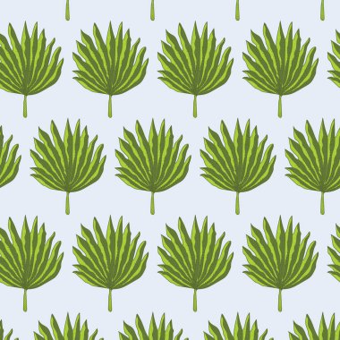 Kusursuz yaprak deseni, kumaş için mavi renkli tropikal yapraklar.