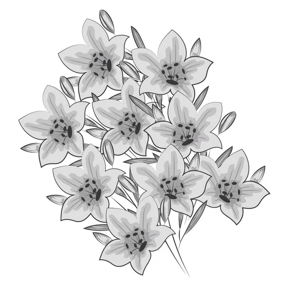 花のヴィンテージ花束。手描きのレトロスケッチ花. — ストックベクタ
