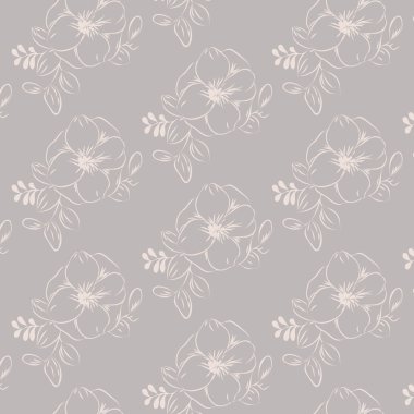 Çiçek desenli. Bej renkli çiçek süsü..