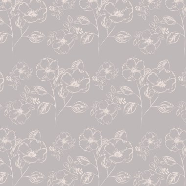 Çiçek desenli. Bej renkli çiçek süsü..