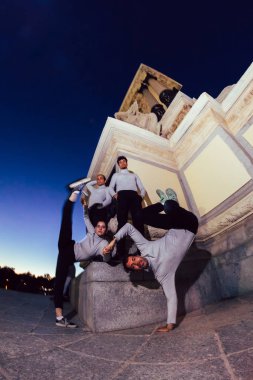 Group of youngsters street performers