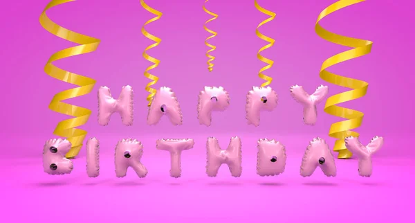 Slovo Happy Birthday Koncept Renderování — Stock fotografie