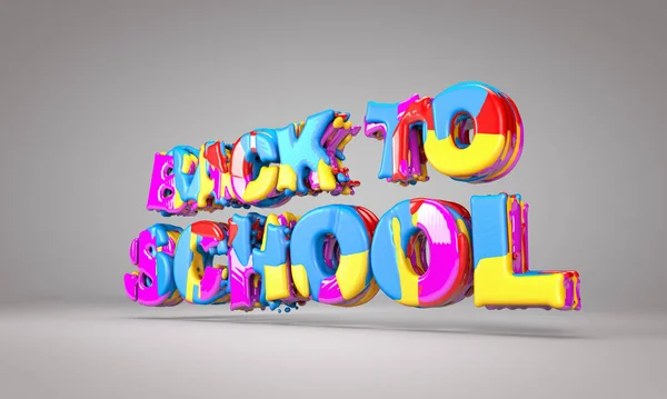 学校に戻る カラフルなコンセプト 3Dレンダリング 3Dイラスト — ストック写真