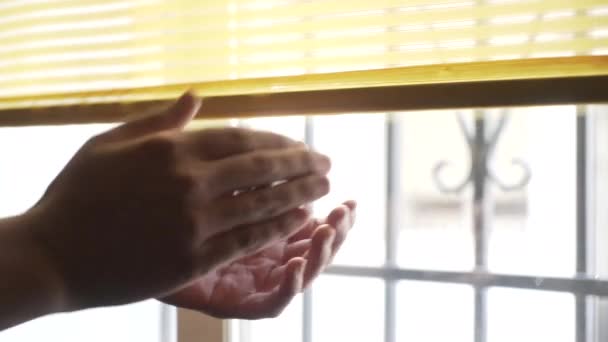 Close Man Hands Clapping His Window Claps Healthcare Workers — Stock Video