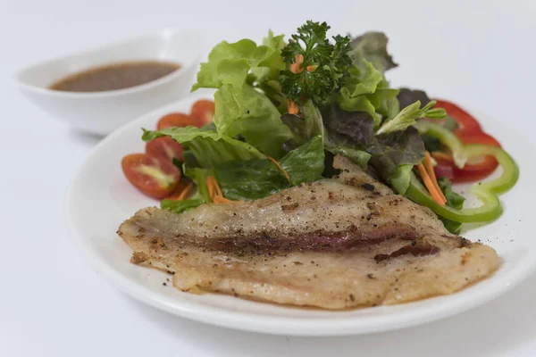 Fish Steak Vegetables Plate — Stock Photo, Image