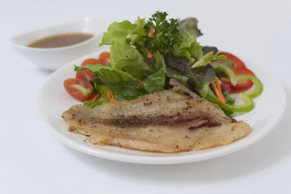 Fish Steak Vegetables Plate — Stock Photo, Image