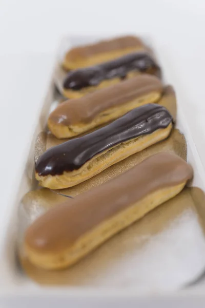 Vista Vicino Eclairs — Foto Stock