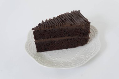 Ev yapımı çikolatalı kek. Yakın plan.