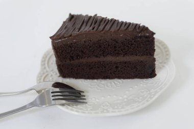 Ev yapımı çikolatalı kek. Yakın plan.