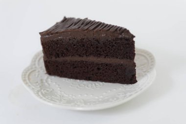 Ev yapımı çikolatalı kek. Yakın plan.