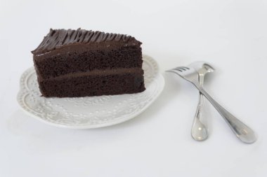 Ev yapımı çikolatalı kek. Yakın plan.