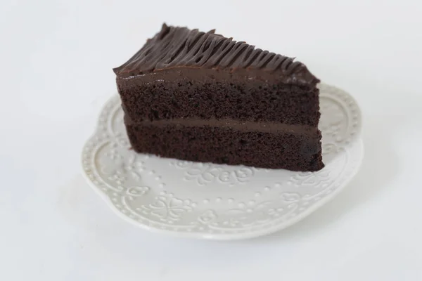 Homemade Chocolate Cake Close — Stock Photo, Image