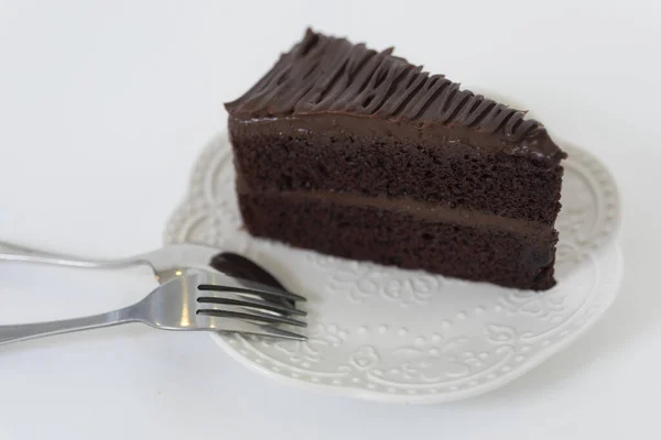 Homemade Chocolate Cake Close — Stock Photo, Image