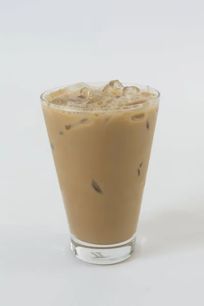 白で隔絶された氷のコーヒー ストック画像