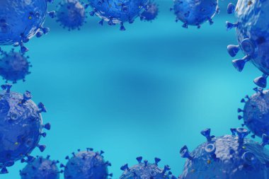 COVID-19, Coronavirus Illustration. Şiddetli Akut Solunum Sendromu Coronavirus 2 'nin Sanatsal 3D İllüstrasyonu (SARS-CoV-2).