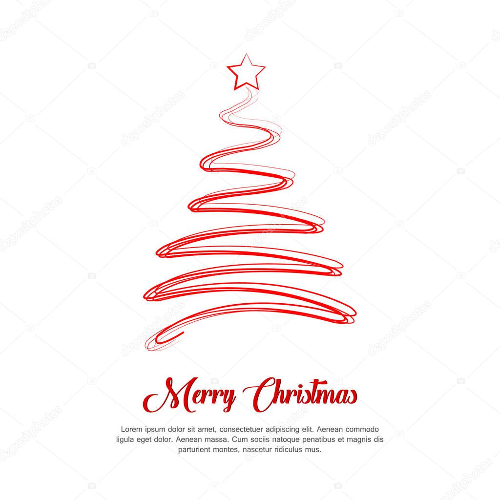 Winter Holidays Poster on Colorful Background. Merry Christmas card. Colorful Vector Illustration.