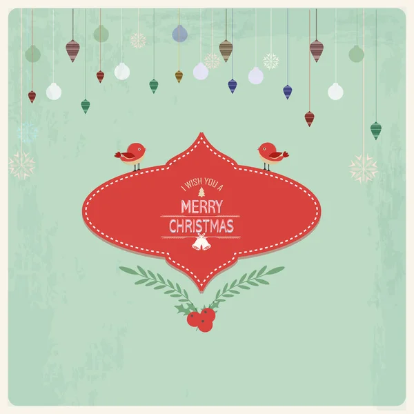Merry Christmas Poster Colorful Vector Illustration — Stock Vector