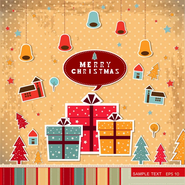 Veselé Vánoce Plakát Barevné Vektorové Ilustrace — Stockový vektor
