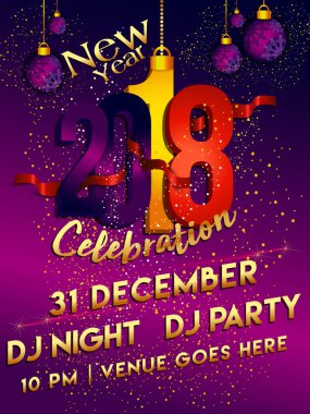 Şık bir yeni yıl posteri. Mutlu yıllar..