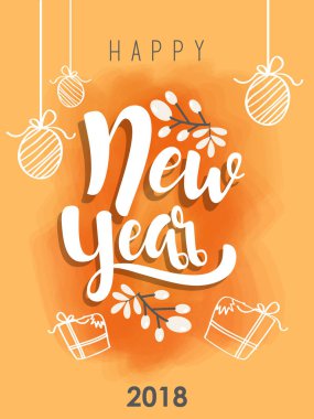 Şık bir yeni yıl posteri. Mutlu yıllar..