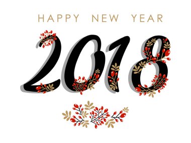 Şık bir yeni yıl posteri. Mutlu yıllar..