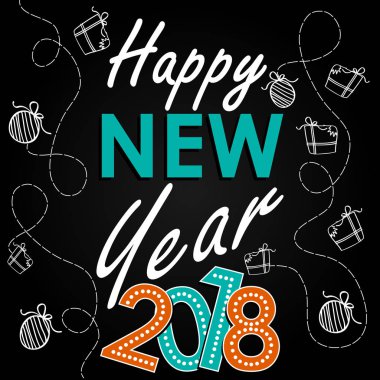 Şık bir yeni yıl posteri. Mutlu yıllar..