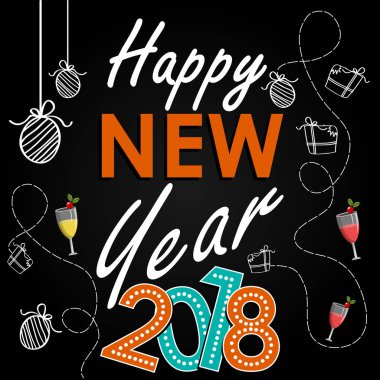 Şık bir yeni yıl posteri. Mutlu yıllar..