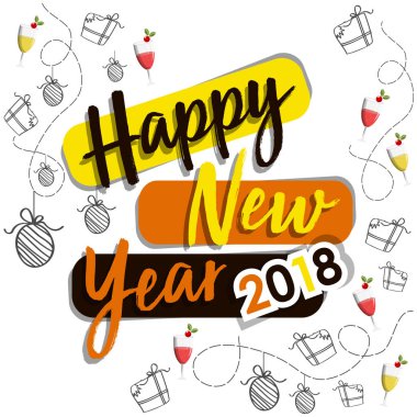 Şık bir yeni yıl posteri. Mutlu yıllar..