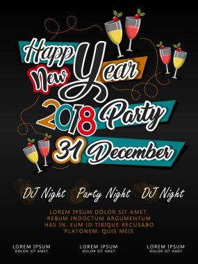 Şık bir yeni yıl posteri. Mutlu yıllar..