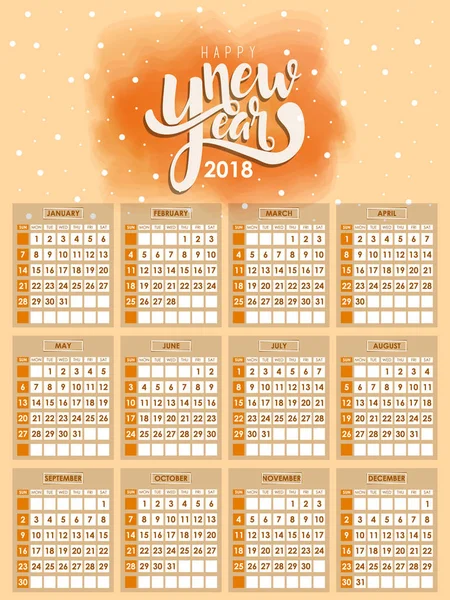 新年のカレンダー 冬の祭りのデザイン — ストックベクタ