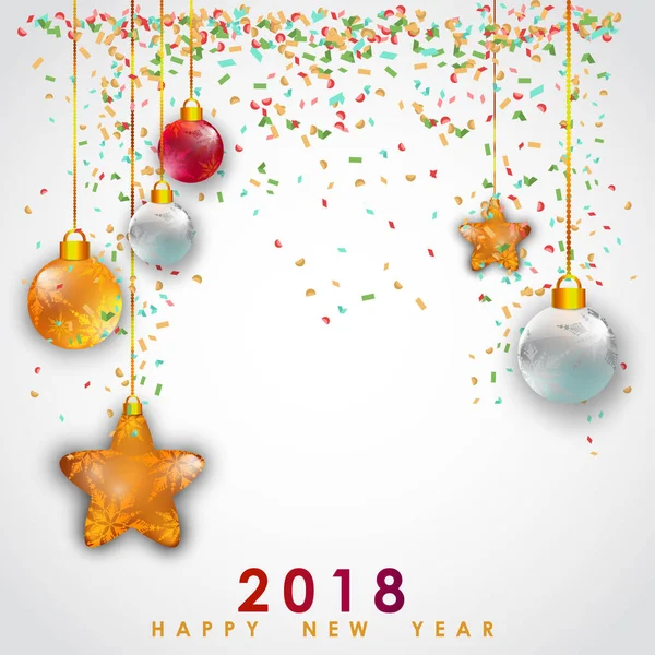 Stylish Happy New Year Poster — Stock Vector