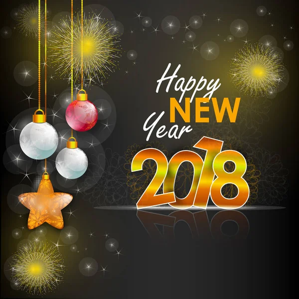 Stylish Happy New Year Poster — Stock Vector