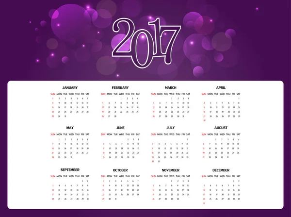 Calendario Año Nuevo Diseño Festivo Invierno — Vector de stock