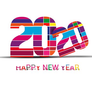 Mutlu yıllar posteri. İyi tatiller. Basit tasarım.