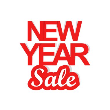 Yeni yıl indirimi posteri. Şenlikli alışveriş konsepti.