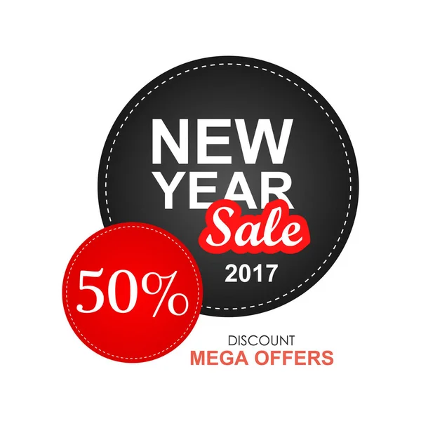 New Year Sale Poster Festive Shopping Concept — Stock Vector