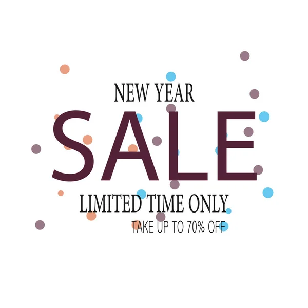 New Year Sale Poster Festive Shopping Concept — Stock Vector