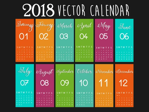 Calendário Ano Novo Design Inverno Festivo — Vetor de Stock