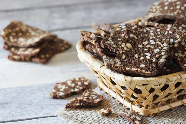 Pane di segale essiccato a fette — Foto Stock