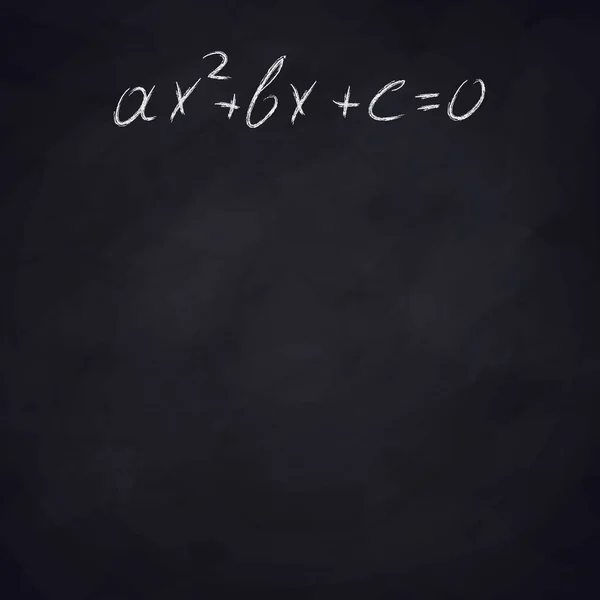Quadratic equation on the chalk Board. — Stock Vector