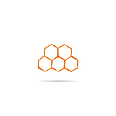 Çizilmiş simgesi Petek, vektör çizim